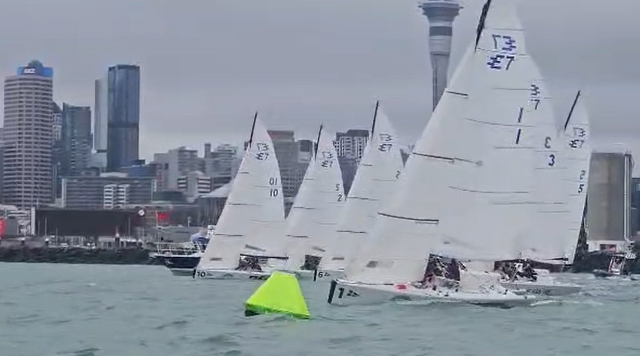 Yacht regatta with Sentenal course marks